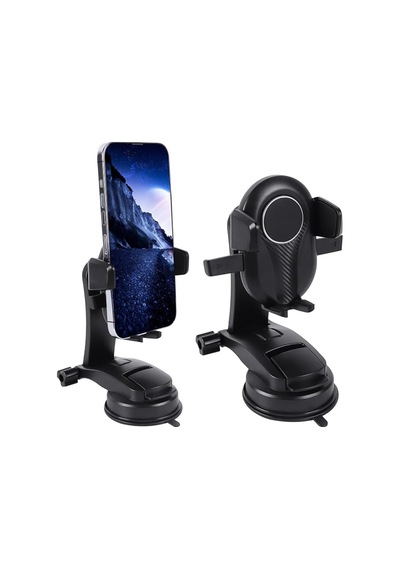 Platoon Pl-8615 Vantuz + Braketi 360 Derece Siyah Telefon Tutucu