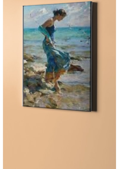 Webstyle Sayılarla Boyama Seti Kasnaklı Denizde Yürüyüş 60 X 75 Cm