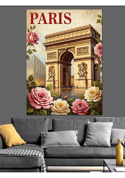 Ahşap Tablo Paris Zafer Takı Tarihi Yapı