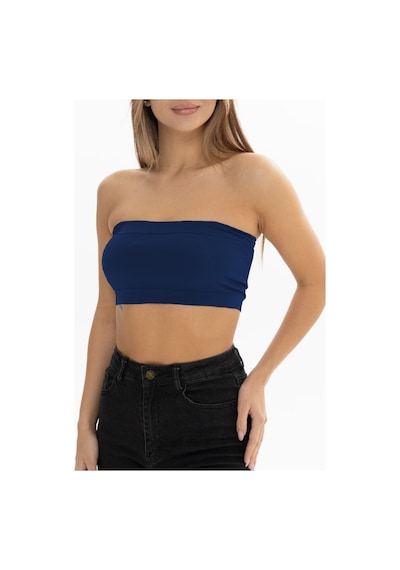 Mistirik Palude Model Straplez Bluz Örme Semaless Mdeol Bluz Bondeo Lacivert Renk Lacivert