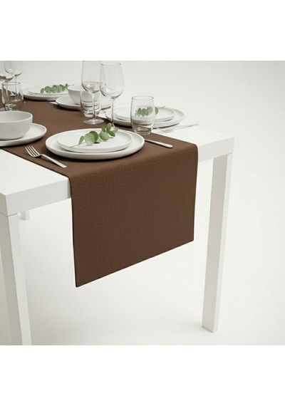100% Pamuk Kumaş Kahverengi Runner 40x140
