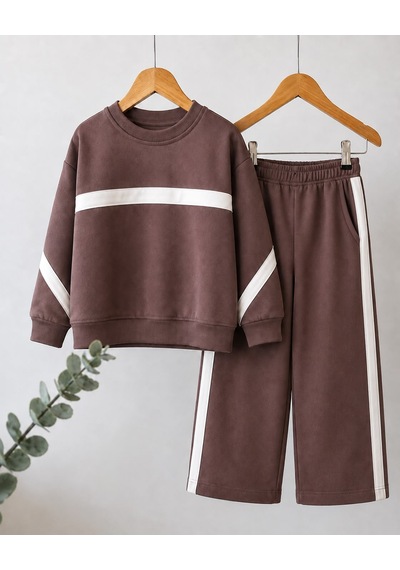 Kokoş Bebe Şerit Detaylı Oversize Kız Çocuk Eşofman Takımı - 3/10 Yaş - 31781 Kahverengi Kokoş Bebe Şerit Detaylı Oversize Kız Çocuk Eşofman Takımı - 3/10 Yaş - 31781 Kahverengi
