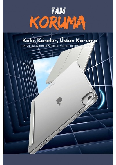 Apple Uyumlu iPad Air 13 İnç M2 Çipli 2024 Akıllı Smart Cover Tablet Kılıfı A2898/a2899/a2900 Tablet Kılıfı