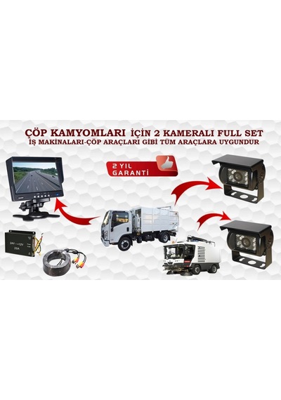 Iş Makinalarına Uygun 2 Kameralı Set