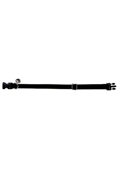 Kadife Zilli Ayarlanabilir Kedi Boyun Tasması 22-30 Cm Siyah-18504