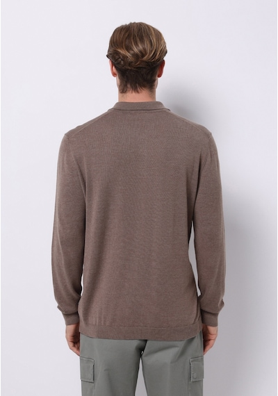 Colin's Colins Regular Fit Polo Yaka Jakarlı Erkek Gri Kazak Cl1076070 Q1.v2 Bme Bej
