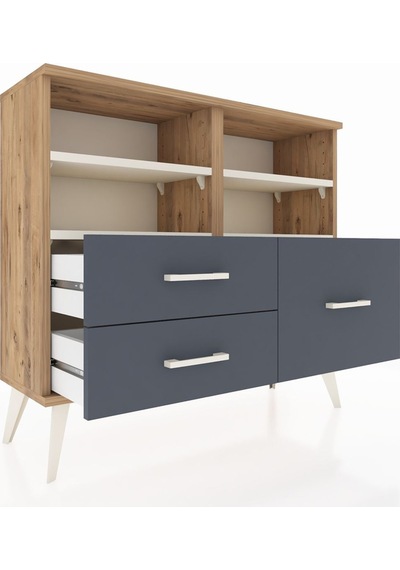 Arges Şifonyer 4 Raflı 3 Çekmeceli 88x30x80 Çam-aytaşı/antrasit Aytaşı/antrasit Arges Şifonyer 4 Raflı 3 Çekmeceli 88x30x80 Çam-aytaşı/antrasit Aytaşı/antrasit
