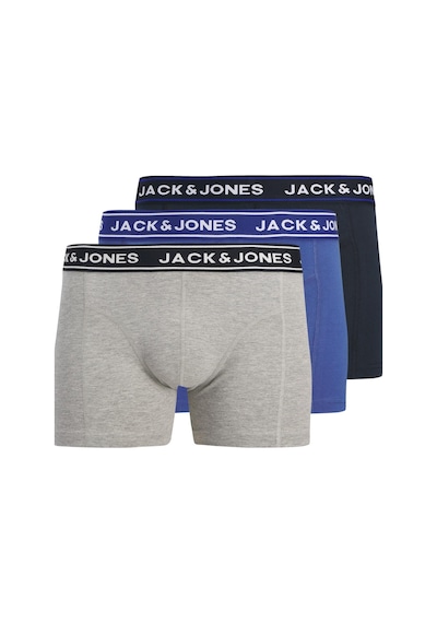 Jack & Jones Erkek Jacdanny Solıd Trunks 3 Pack Pamuklu Boxer Açık Mavi