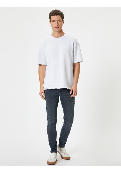 Koton Skinny Fit Kot Pantolon - Michael Jean İndigo Stone 4sam40125nd İndigo - Taş