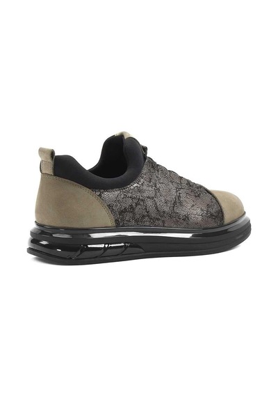 Erkek Haki Kalın Tabanlı Nubuk Deri Sneaker