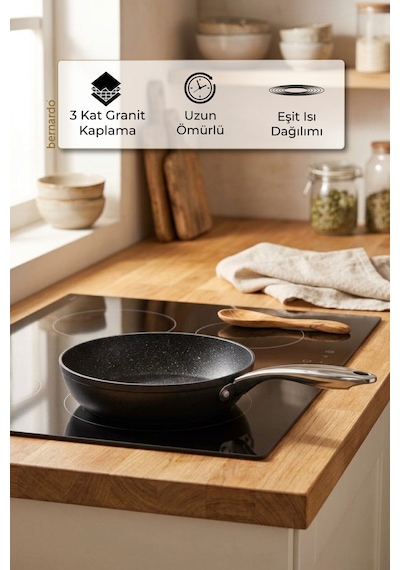 Bernardo Chef Line Granit Tava Siyah 22cm