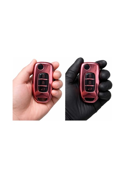 Gma Keys Megane 4 Clio 5 Captur Taliant Express 3 Buton Nano Anahtar Kılıfı Pembe Siyah Renk