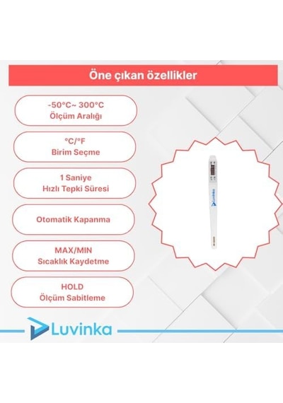 Ch-103 Dijital Mutfak Termometresi, Sivri Uçlu Gıda Ve Et Sıcaklık Ölçer Prob Ahşap