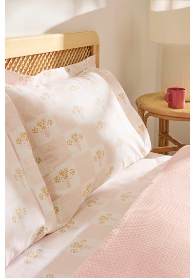 Kaşmir Home Runa %100 Pamuk Çift Kişilik Pike Takımı Rose Rose