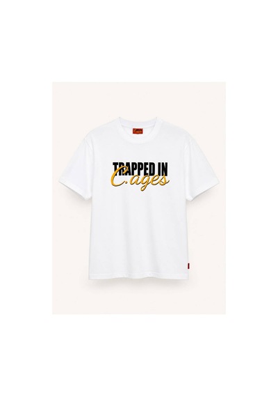 Hzr Wear Erkek Grafik Baskılı Bisiklet Yaka %100 Pamuk Tişört Orta Kalın Unisex Tişört Beyaz
