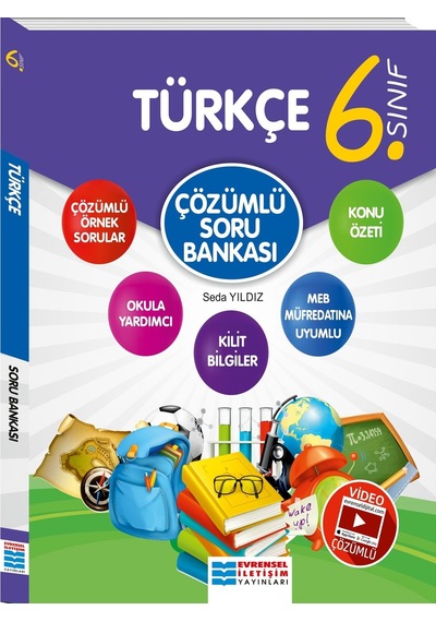 6.Sınıf Türkçe Video Çözümlü Soru Bankası - Seda Yıldız - Evrensel İletişim Yayınları