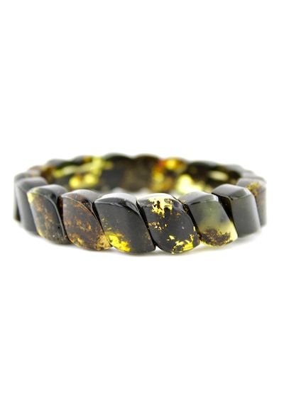 Kehribar Bileklik Özel Fosilli Roleks Tasarım Ambergold Blk23-41 Çok Renkli