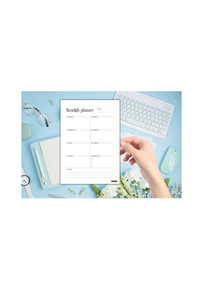 Haftalık Planlayıcı - A4 Ebat Yapılacaklar - 30 Yaprak - Weekly Planner - 0661 Çok Renkli