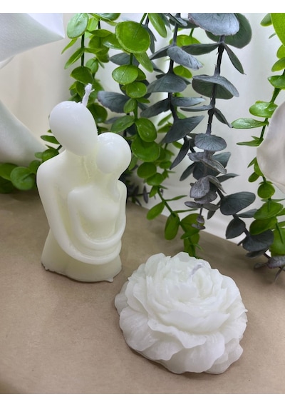 Bernami Mum Pinterest Offcial 1 Adet Sarılan Çift 1 Adert Şakayık Çiçeği Vanilya Kokulu Mum Diğer