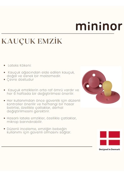 Mininor Kauçuk Emzik 0+ Ay - Duckling - Sarı
