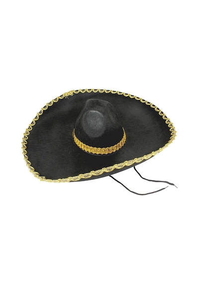 Sombrero Meksika Şapkası Mariachi Altın Şeritli Yetişkin Boy