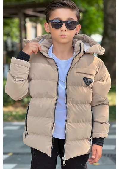 Pina Kids Erkek Çocuk Çıkarılabilir Kapüşonlu Su Geçirmez Nova Kışlık Mont Km4012 Camel