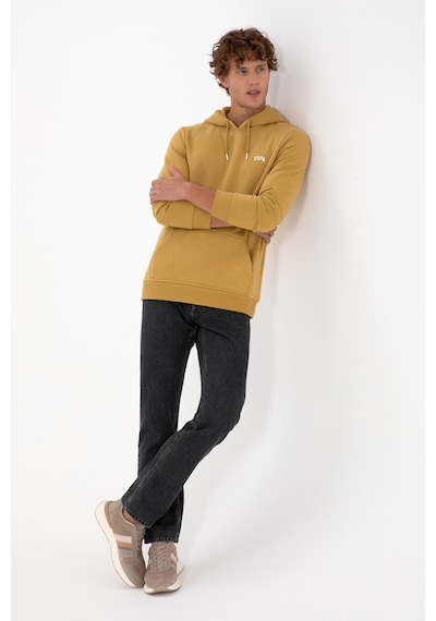 U.S. Polo Assn. Erkek Regular Fit Kapüşonlu Şardonlu Hardal Basic Sweatshirt 50315582-VR151