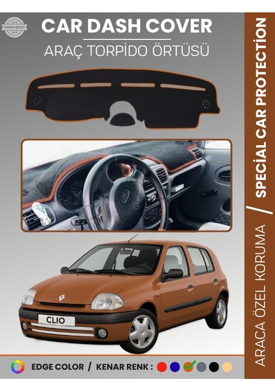 Renault Clıo 2 Aırbaglı 2001-2012 Torpido Örtüsü Ön Göğüs Koruma Torpido Koruma Araca Özel - 157 Stiloto