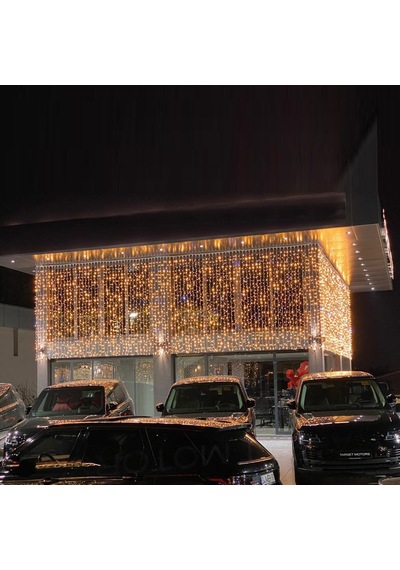 Sarkıt Perde Led Aydınlatma 2x3m Dış Mekan Gün Işığı Beyaz Flaşlı