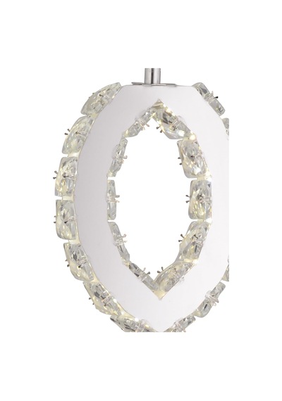 Wicker 40 Watt Tekli Krom Ledli 3 Renkli Sarkıt Kristalli Taşlı Modern Tasarım Led Kristal Salon Avize Çok Renkli