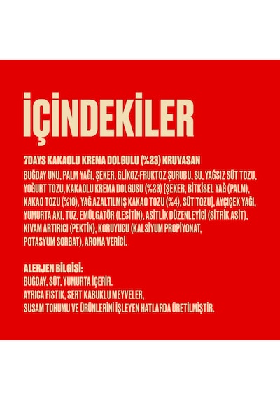 7Days Kakao Kremalı Kruvasan 8'li Paket x 6 adet