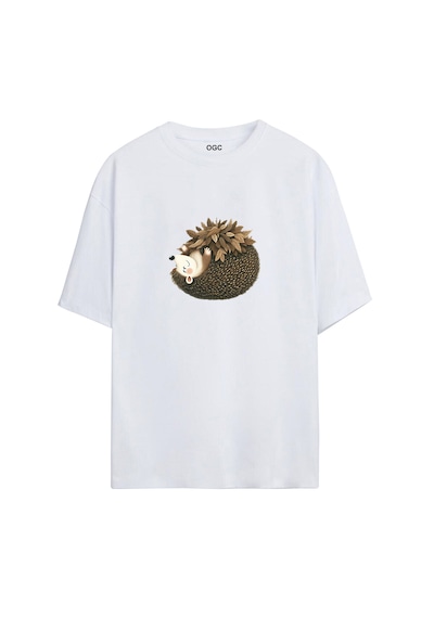 Ogc Kirpi Oversize Unisex T-shirt Beyaz