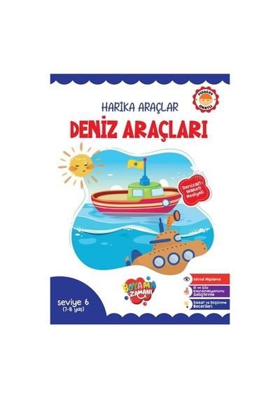 Harika Araçlar Deniz Araçları Seviye 6 7-8 Yaş - Boyama Zamanı