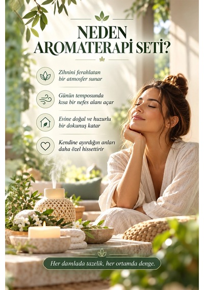 Aromaterapi Seti 5 Li Esansiyel Uçucu Koku Yağı Buhurdanlık Ve Difüzör Esansı Çok Çeşitli