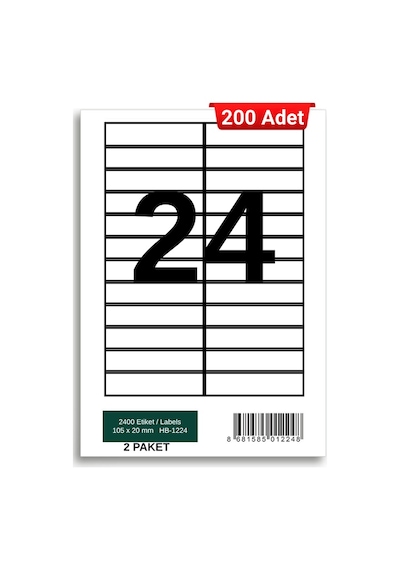 Herboy Hb-1224 105 X 23 Mm A4 Laser Etiket 200 Adet