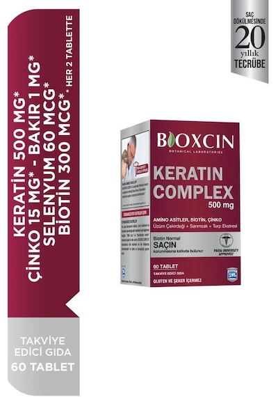 Bioxcin Forte Keratin Complex   Tablet Takviye Edici Gıda 60   Tablet