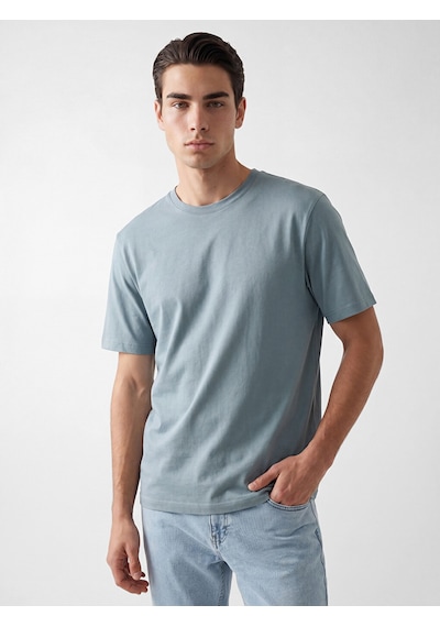 Lcwaıkıkı Classic Mavi Regular Fit Basic Erkek Dry Touch Tişört