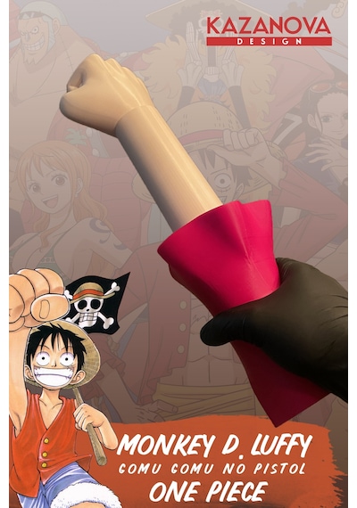 Kazanova Design Luffy Gomu Gomu No Pistol Katlanabilir Yumruk 100 Cm One Piece Anime Cosplay