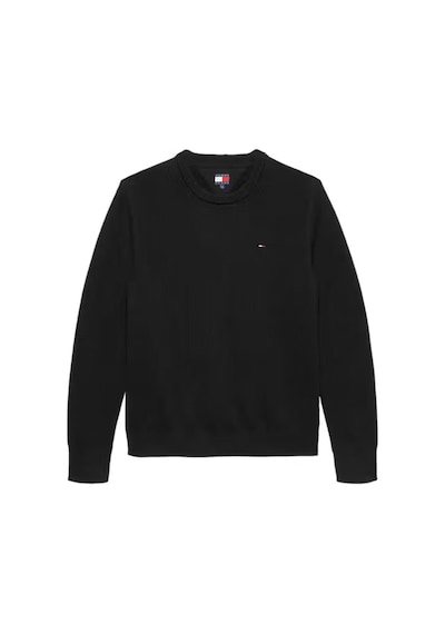 Tommy Hilfiger Erkek Slim Fit Bisiklet Yaka Triko Kazak - Siyah-10341 Triple Black