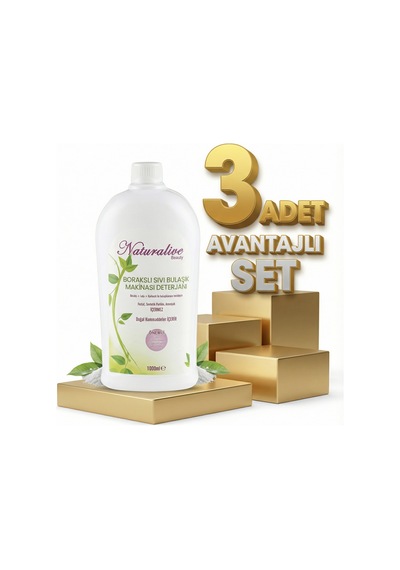 Naturalive Borakslı Sıvı Bulaşık Makine Deterjanı 3x1000 Ml