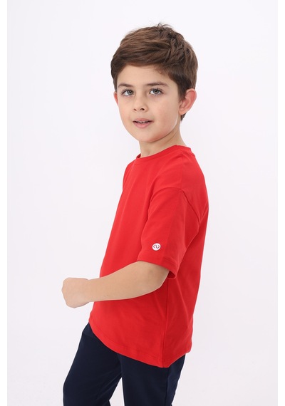 Toontoy Kids Toontoy Unisex Çocuk Baskılı Tişört Kırmızı