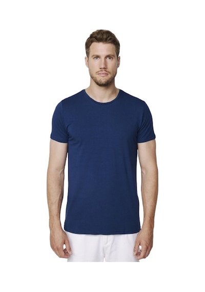 Tudors 27633 Slim Fit Bisiklet Yaka Düz Basic Kısa Kol Erkek Tişört - Lacivert