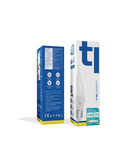 Redeem C37A E27 Mum Ampul, Titreşimsiz, Göz Konforu, 494 Lümen, Ilık Beyaz, 3000 Kelvin