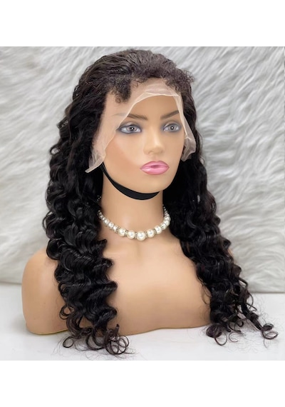 Gerçek Front Lace Tül Peruk Yoğun Dalgalı Doğal 65 70cm