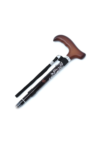 606saw Taşlı Katlanır Baston 9032-4 Siyah Desenli