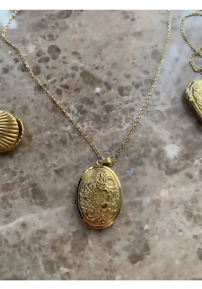 Oval Şeklinde Kapaklı 316l Paslanmaz Çelik Gold Renk Resim Konula Çok Renkli