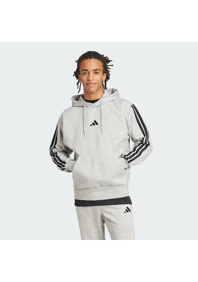 Adidas Essentials 3 Şeritli Erkek Polar Sweatshirt Je6302 Gri