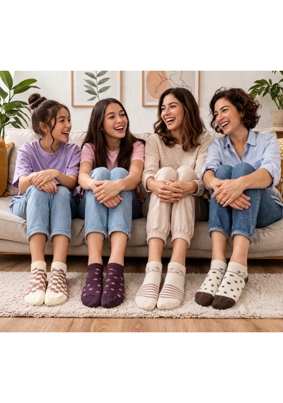 Heren Socks Heren Bear Detaylı 4'lü Dikişsiz Kadın Patik Beyaz - Siyah Heren Socks Heren Bear Detaylı 4'lü Dikişsiz Kadın Patik Beyaz - Siyah