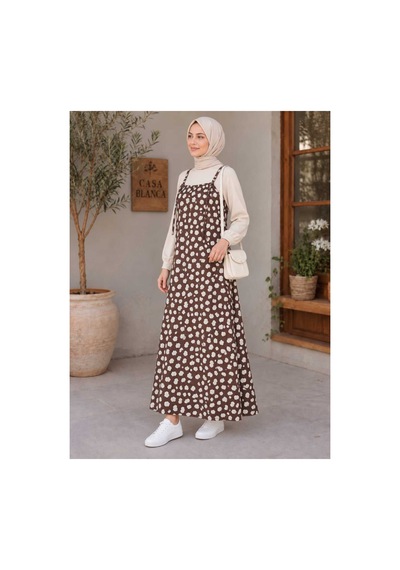 By Elmoda Kadın Kahverengi Dijital Baskılı Ayarlanabilir İp Askılı Jile Elbise Kahverengi Kahverengi By Elmoda Kadın Kahverengi Dijital Baskılı Ayarlanabilir İp Askılı Jile Elbise Kahverengi Kahverengi