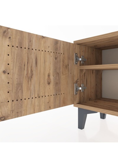 Arges Komodin Tek Raflı Tek Kapaklı 44x30x48 Çam-çam Çam